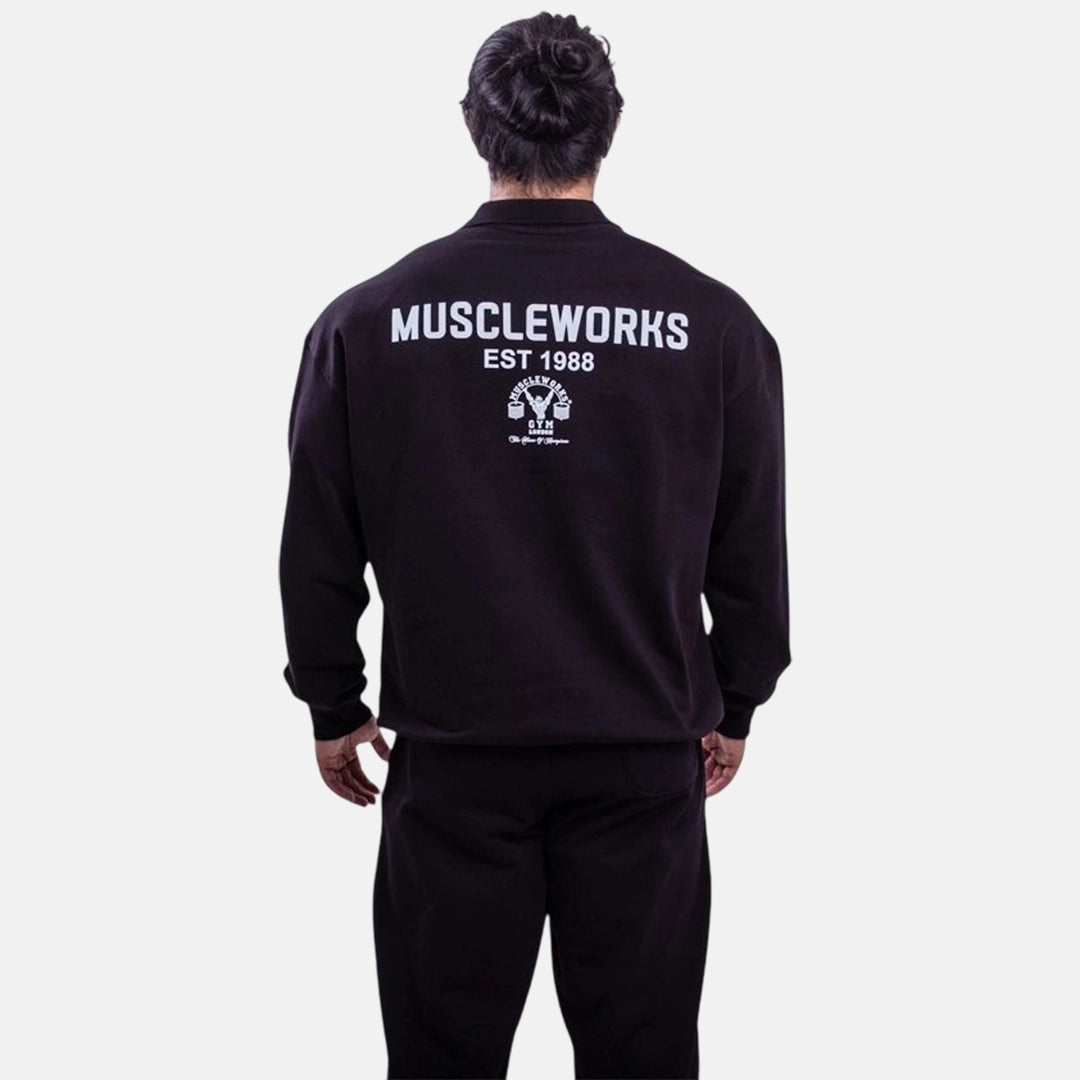 MW Onyx Long Sleeve Polo Shirt Black