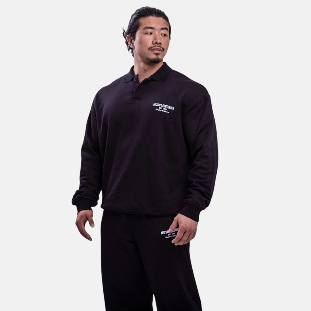 MW Onyx Long Sleeve Polo Shirt Black