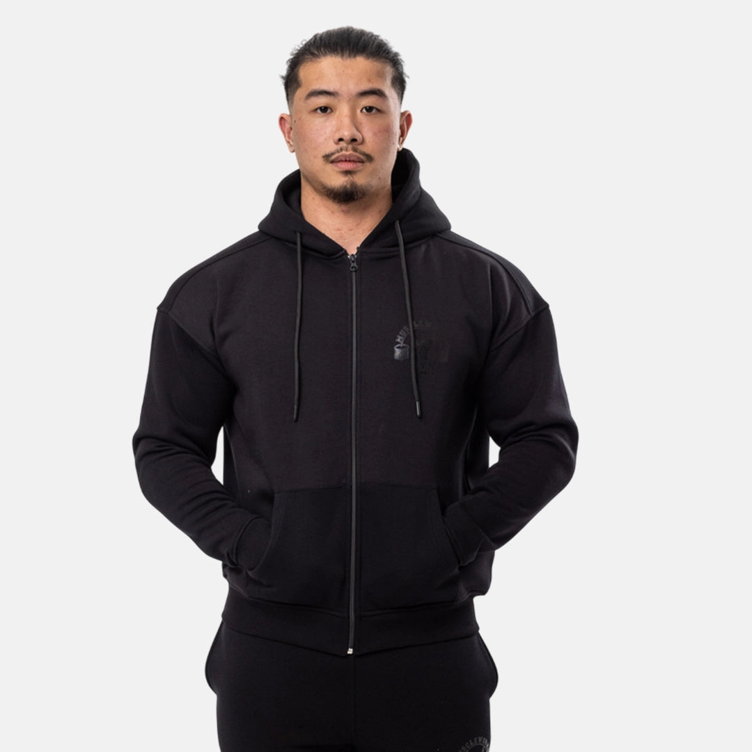 MW Oversized Zip Hoodie Black