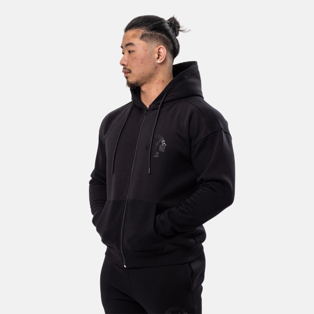 MW Oversized Zip Hoodie Black