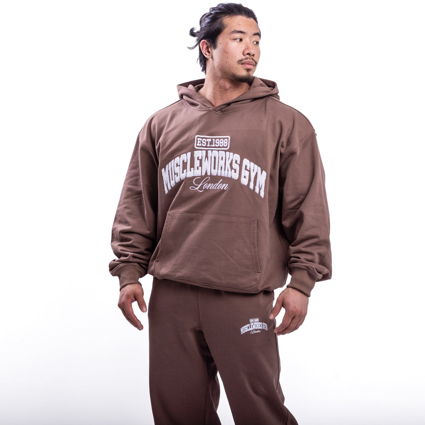 MW Oversized 100% Cotton Hoodie Brown