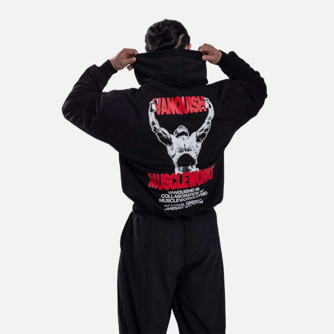 Vanquish X Muscleworks Black Oversized Hoodie