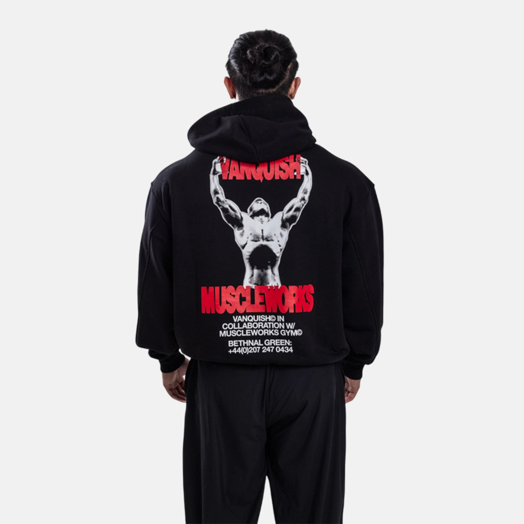 Vanquish X Muscleworks Black Oversized Hoodie