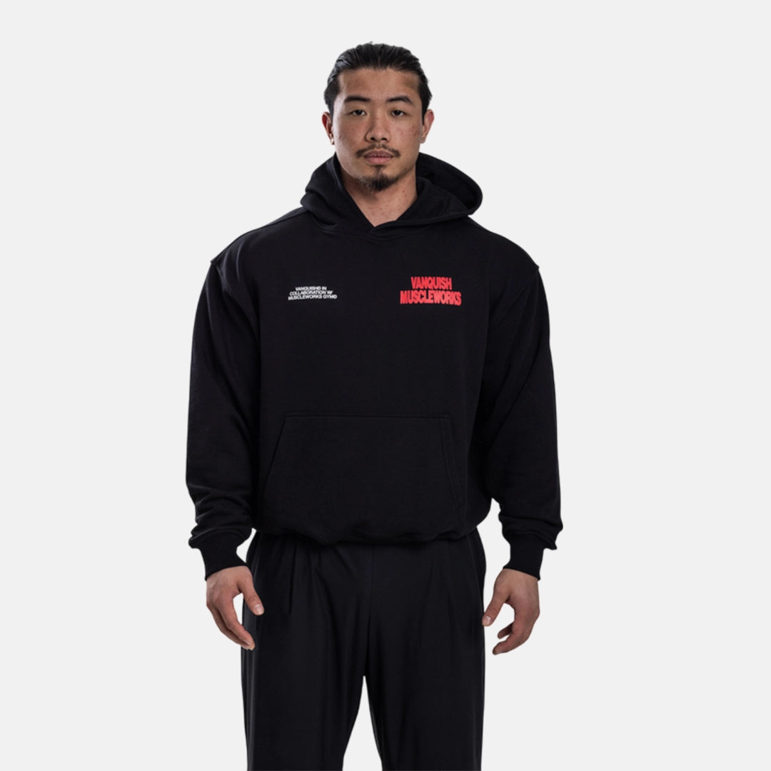 Vanquish X Muscleworks Black Oversized Hoodie