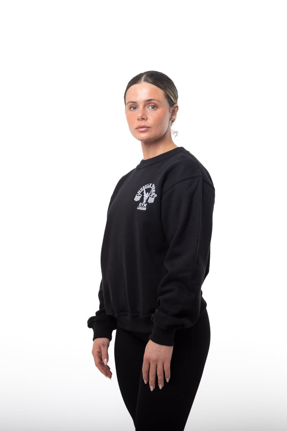 MW Women Crew Neck Black With White