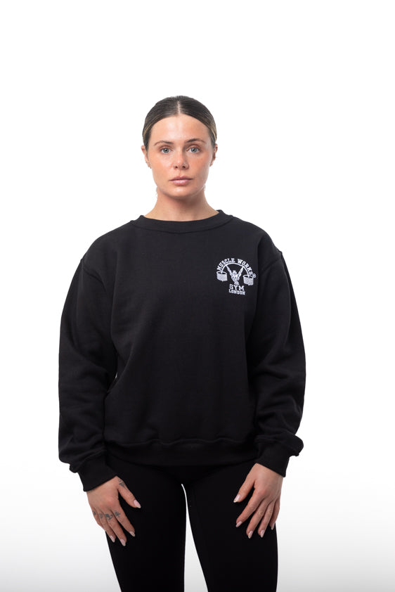 MW Women Crew Neck Black With White