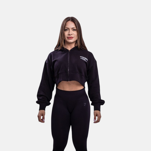 MW  Cropped Black Flutter-Sleeve
