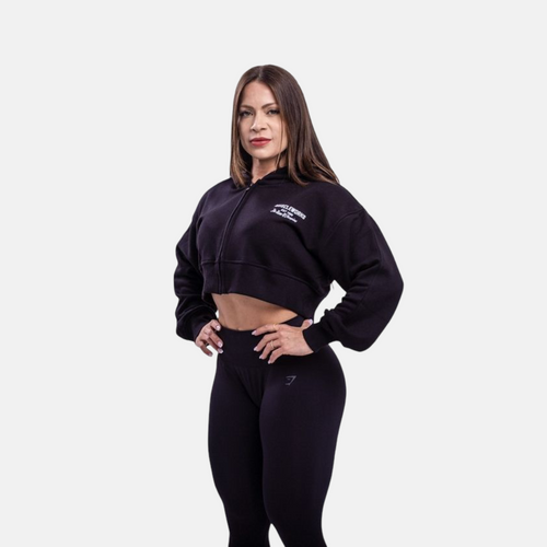 MW  Cropped Black Flutter-Sleeve