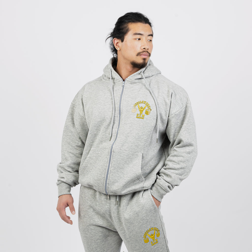 MW Oversized Zip Hoodie Grey Marl