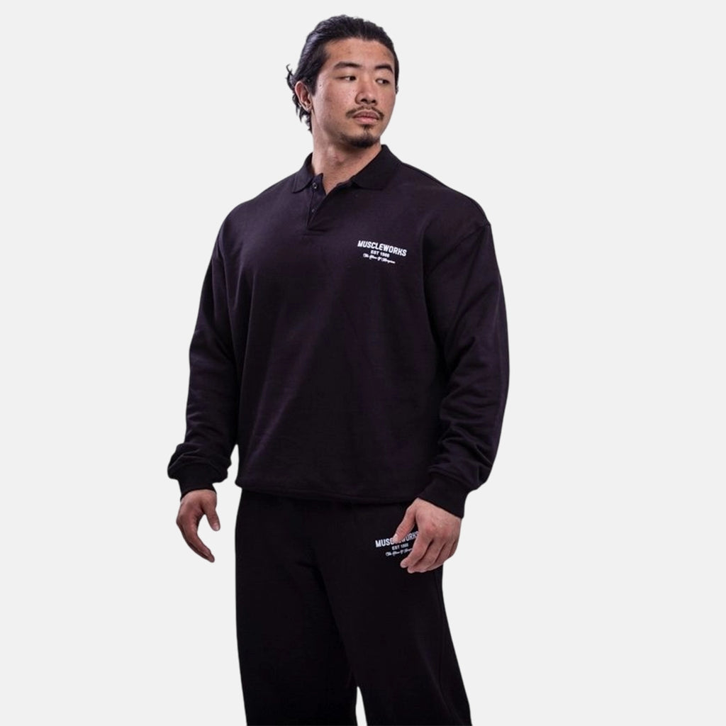 MW Onyx Long Sleeve Polo Shirt Black