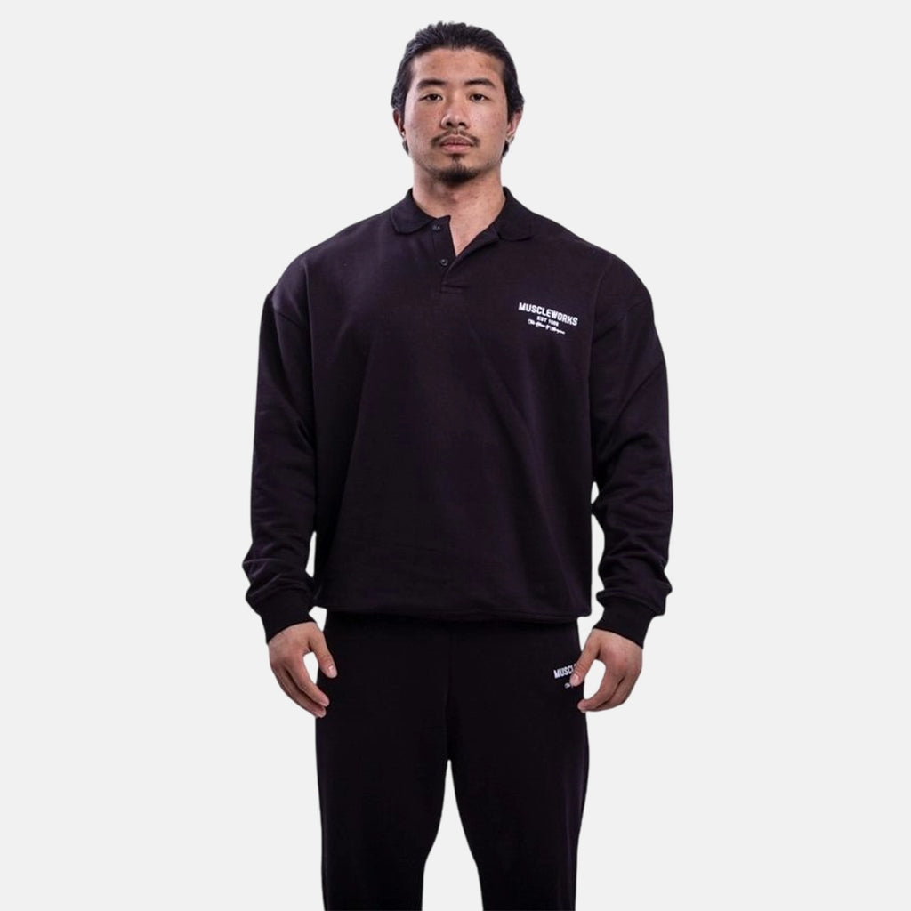 MW Onyx Long Sleeve Polo Shirt Black