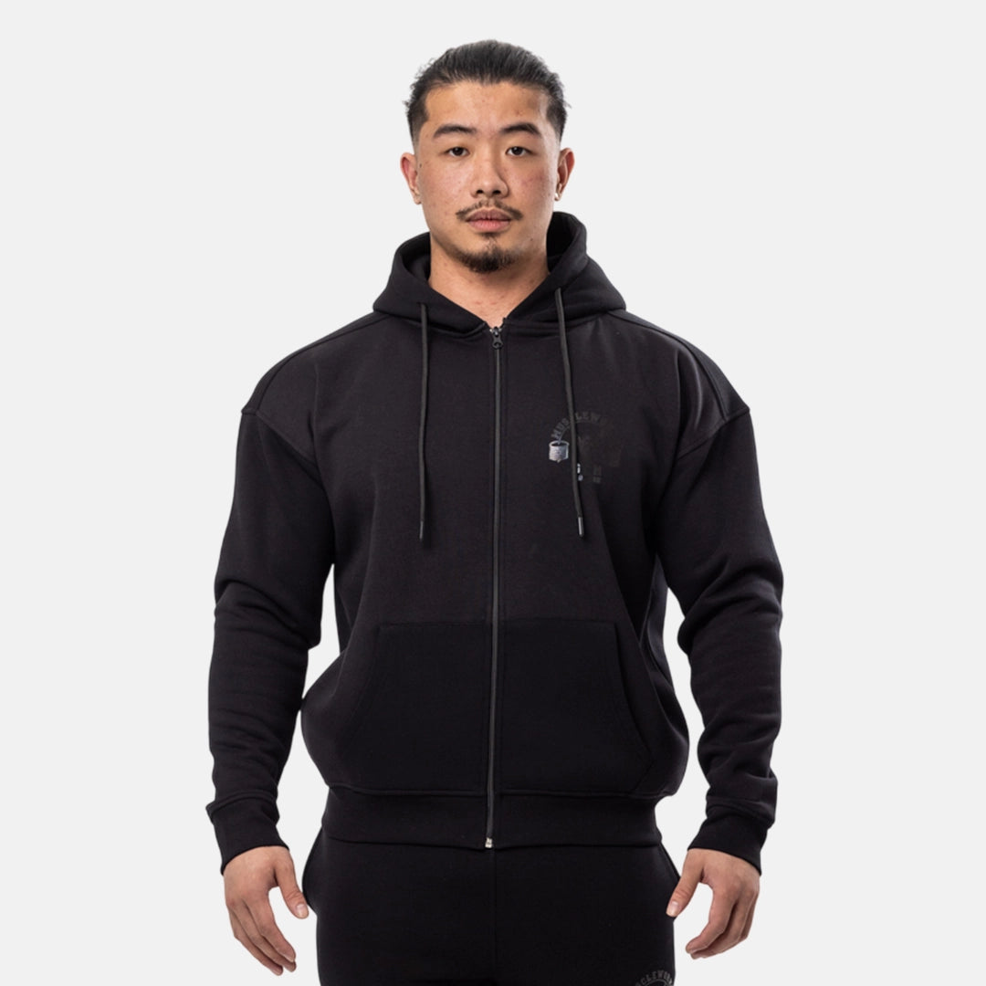 MW Oversized Zip Hoodie Black