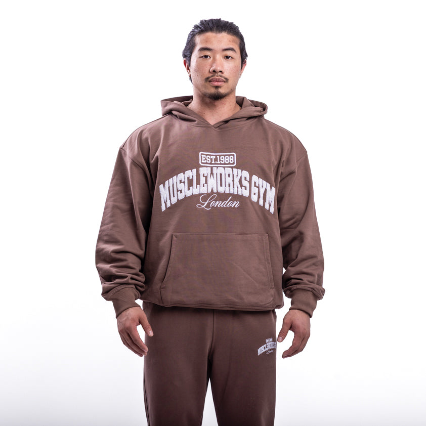 MW Oversized 100% Cotton Hoodie Brown