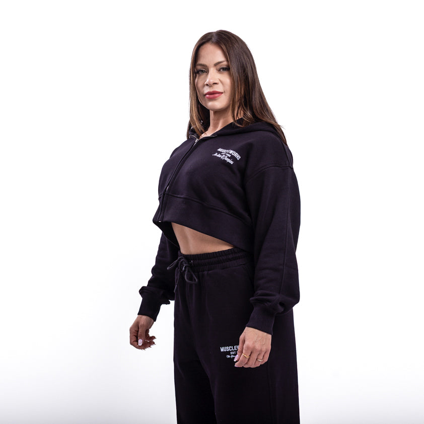 MW Zena Cropped Hoodie Black
