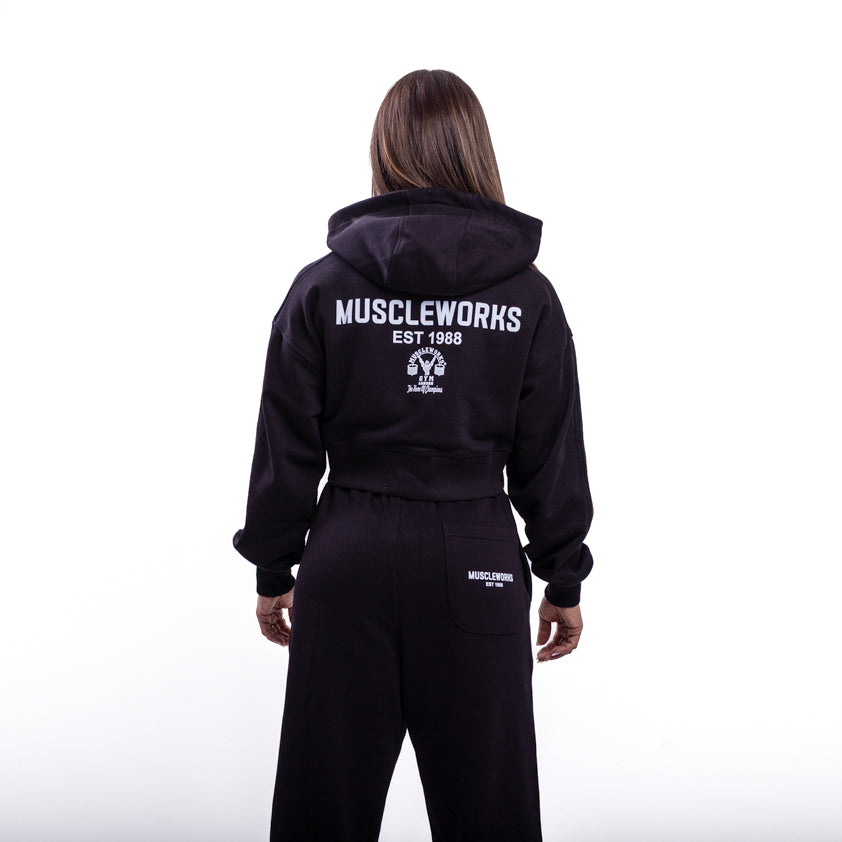 MW Zena Cropped Hoodie Black