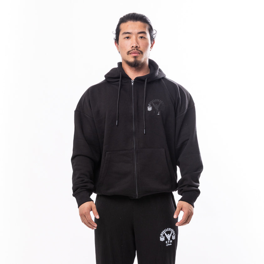 MW Oversized Zip Hoodie Black
