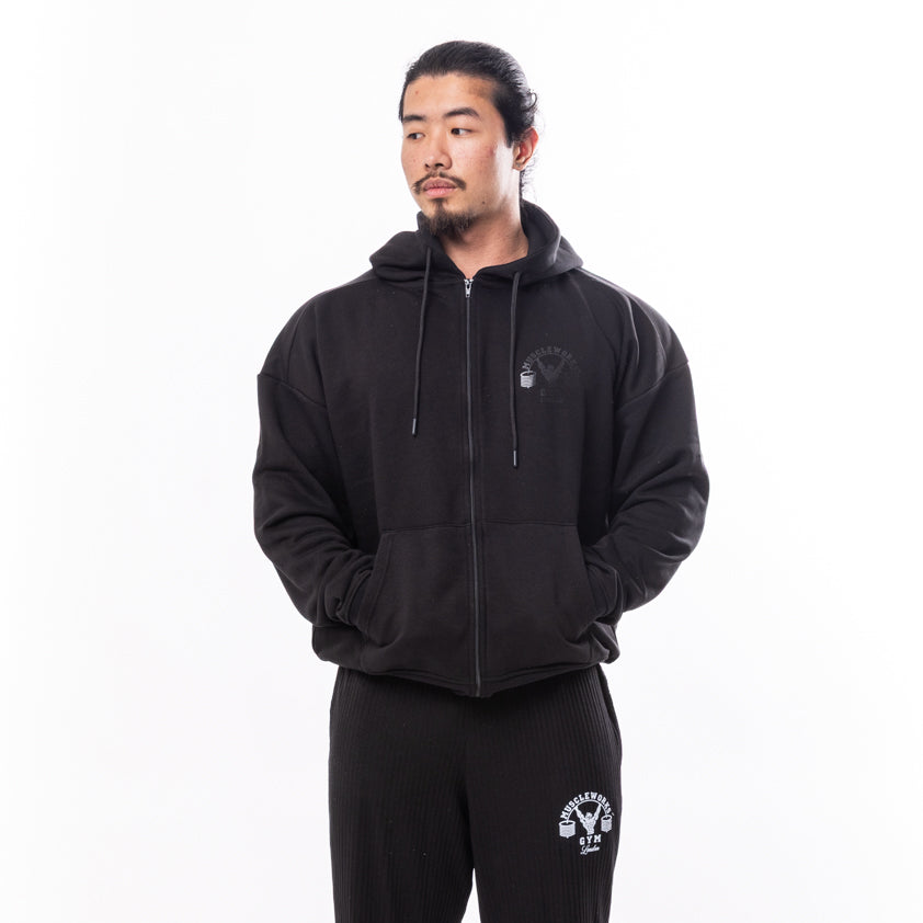 MW Oversized Zip Hoodie Black