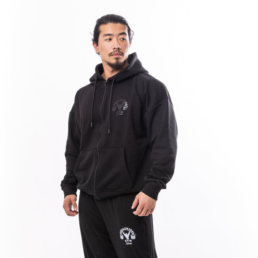 MW Oversized Zip Hoodie Black