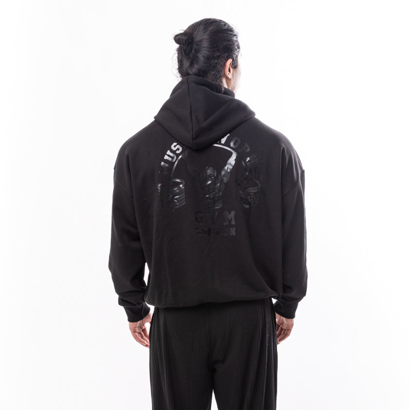 MW Oversized Zip Hoodie Black