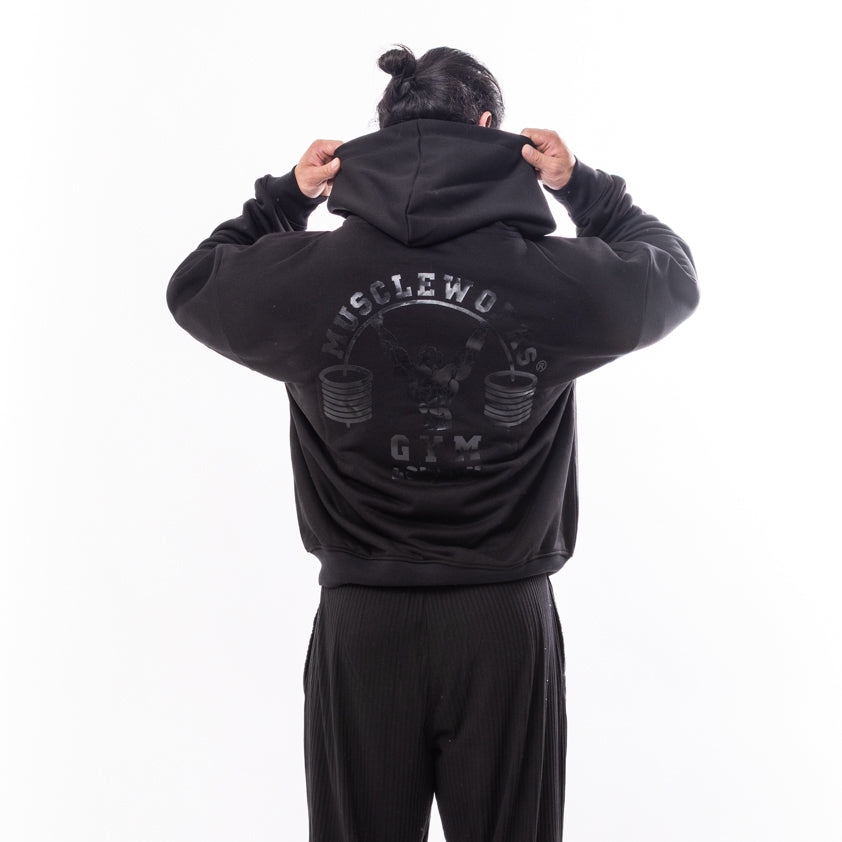 MW Oversized Zip Hoodie Black