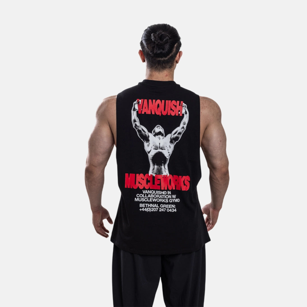 Vanquish X Muscleworks Black Sleeveless T-Shirt