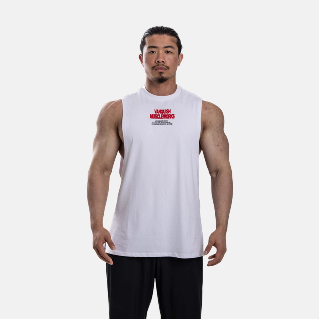 Vanquish X Muscleworks White Sleeveless T-Shirt