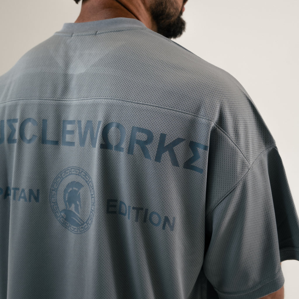 MW Spartan Edition Mesh Oversized T-Shirt – Steel Grey