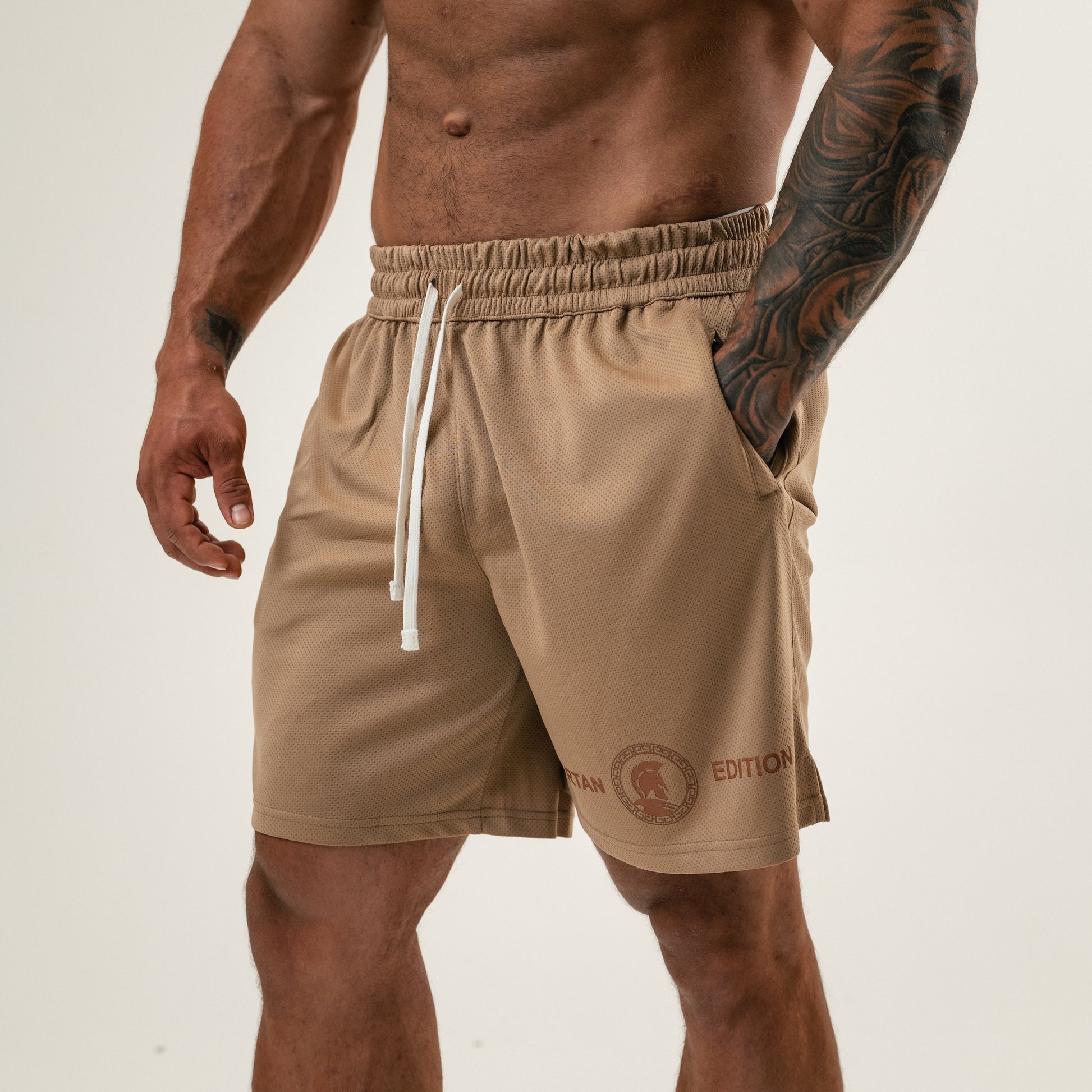 MW Spartan Edition Mesh Shorts Beige