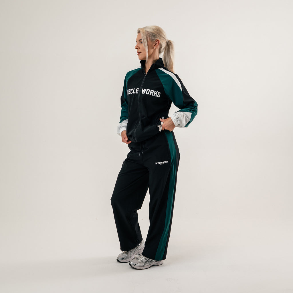 MW Unisex Retro Track Joggers - Black / Heritage Green