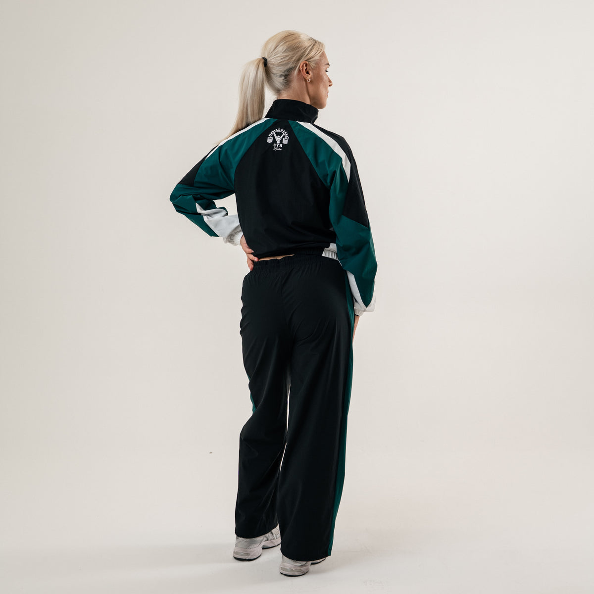 MW Unisex Retro Track Joggers - Black / Heritage Green