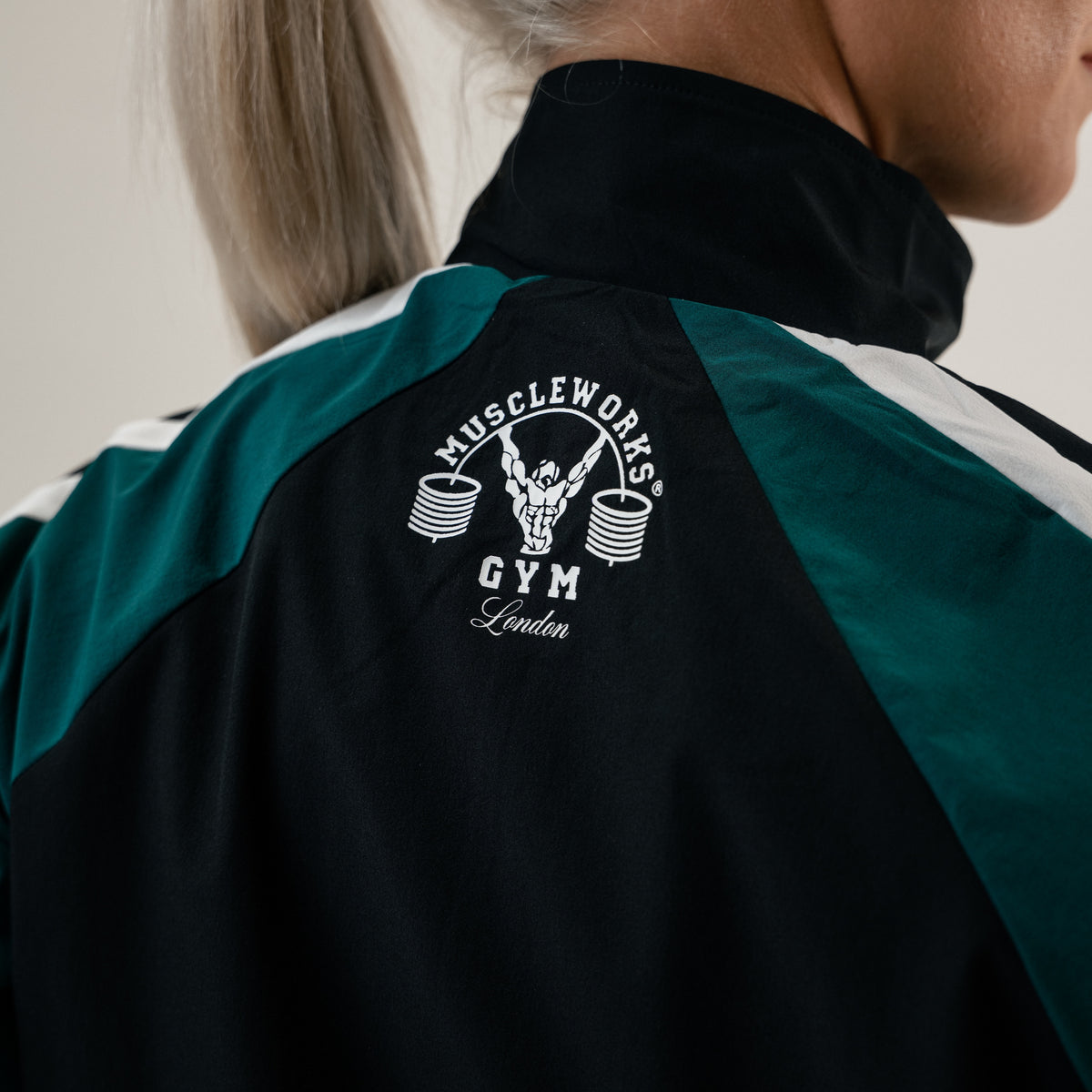 MW Unisex Retro Track Jacket — Black / Heritage Green