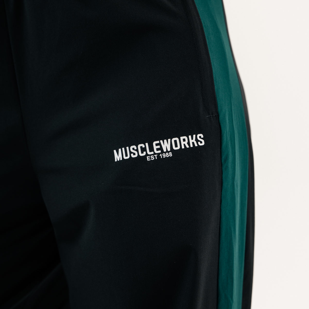 MW Unisex Retro Track Joggers - Black / Heritage Green