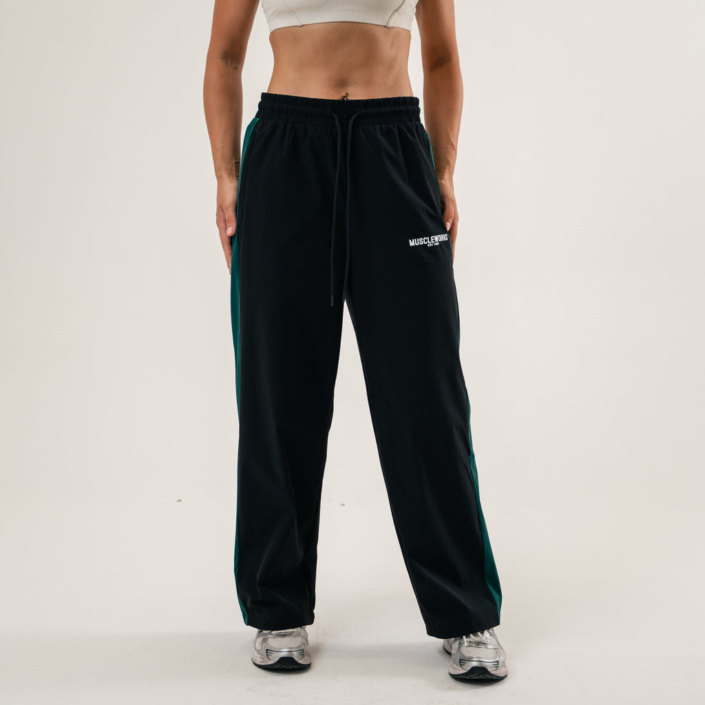 MW Unisex Retro Track Joggers - Black / Heritage Green