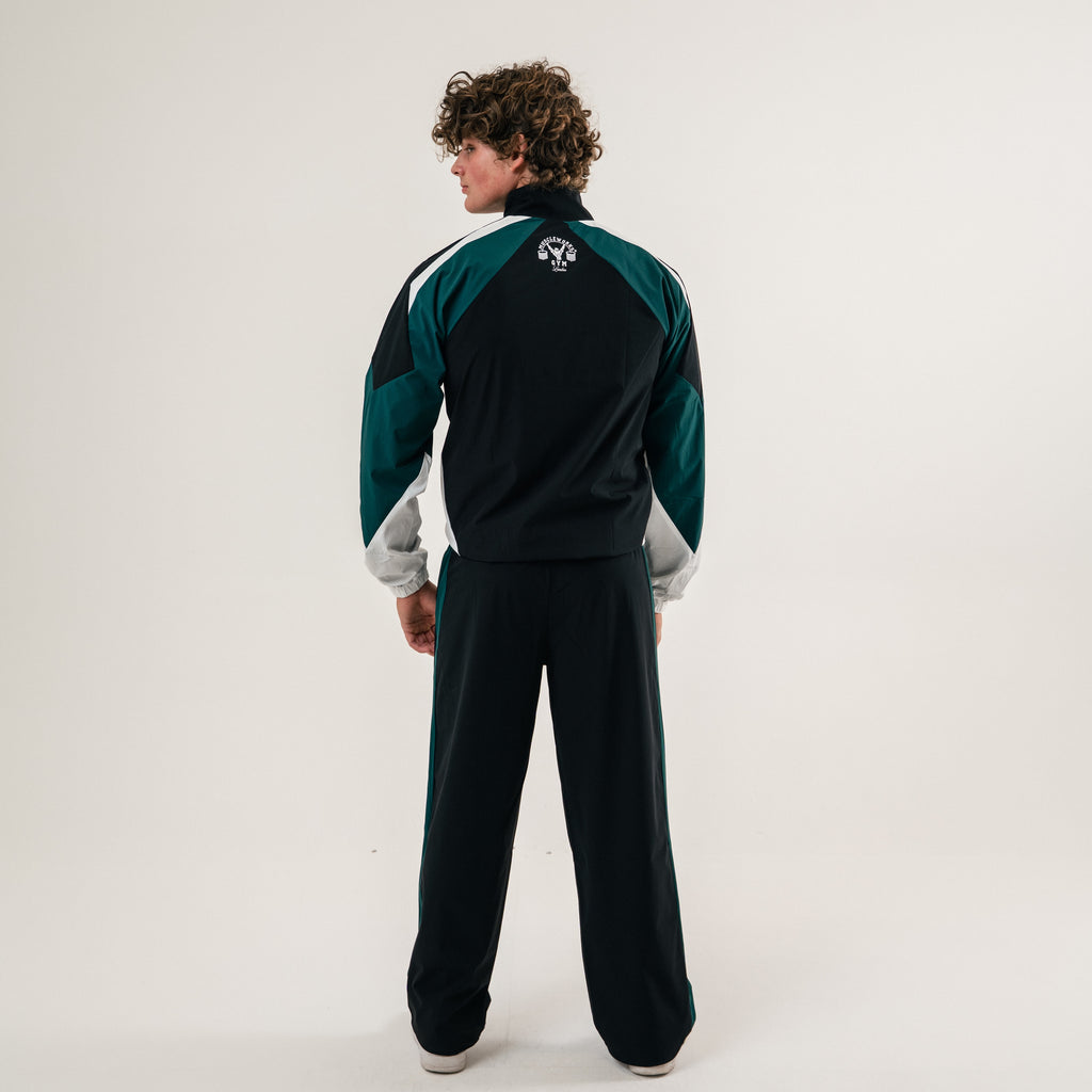 MW Retro Track Jacket — Black / Heritage Green