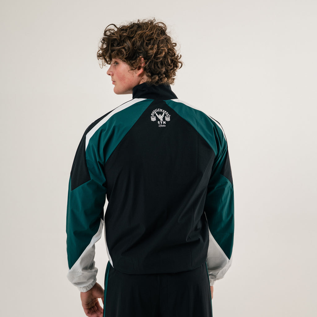 MW Retro Track Jacket — Black / Heritage Green
