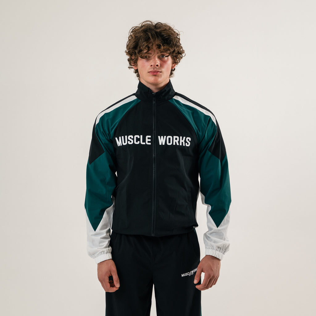 MW Retro Track Jacket — Black / Heritage Green