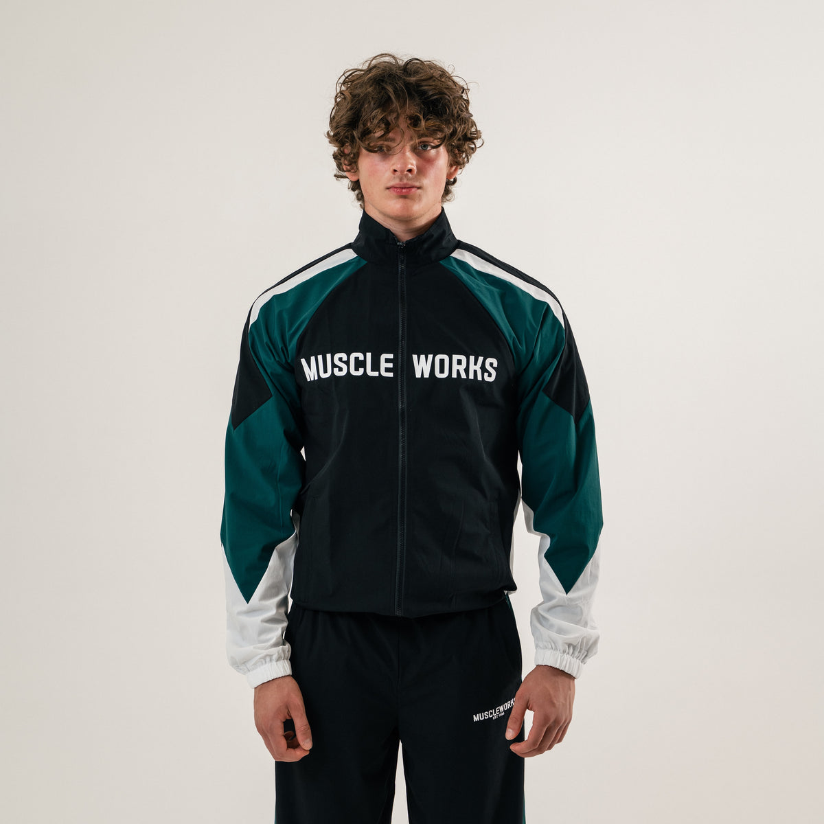 MW Retro Track Jacket — Black / Heritage Green