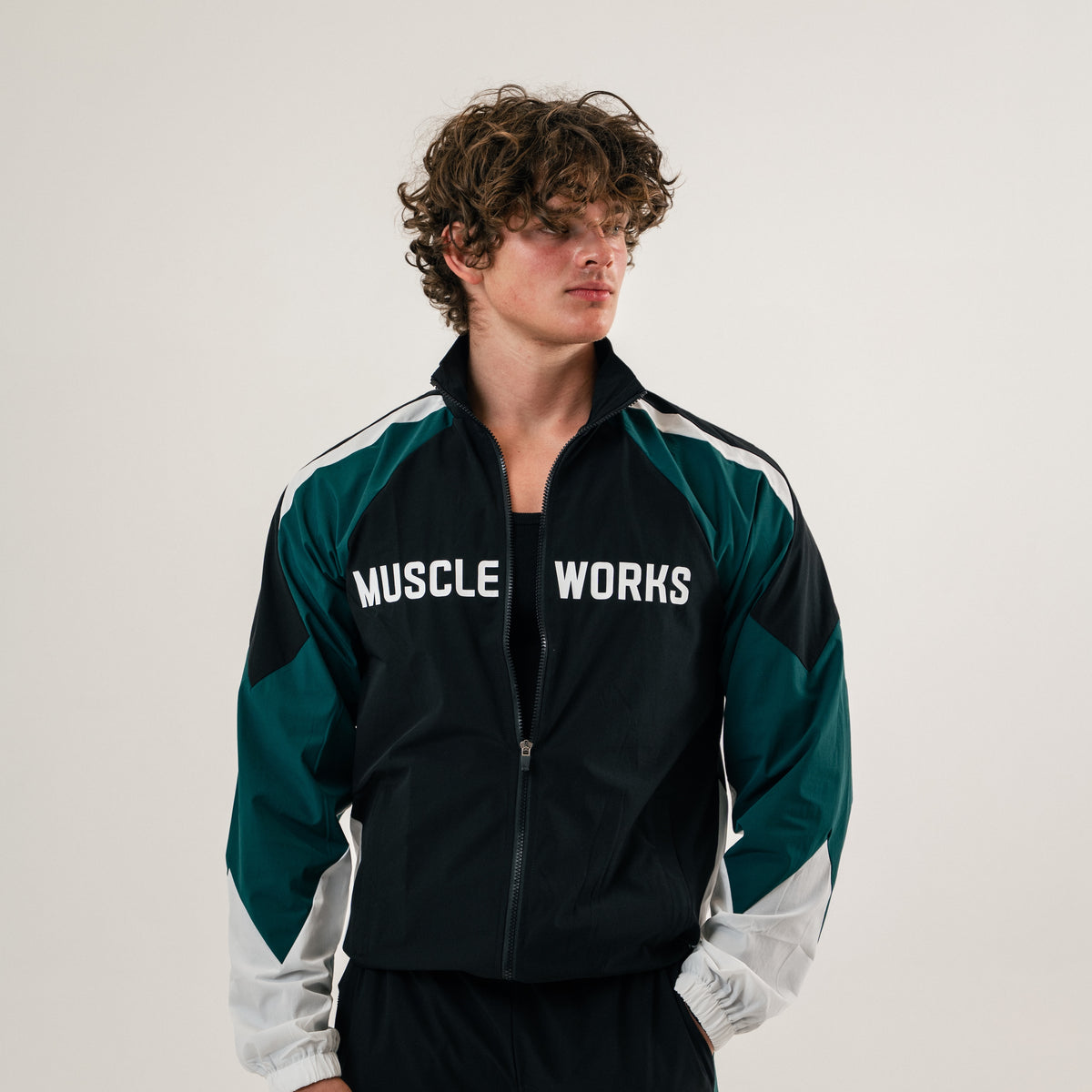 MW Retro Track Jacket — Black / Heritage Green