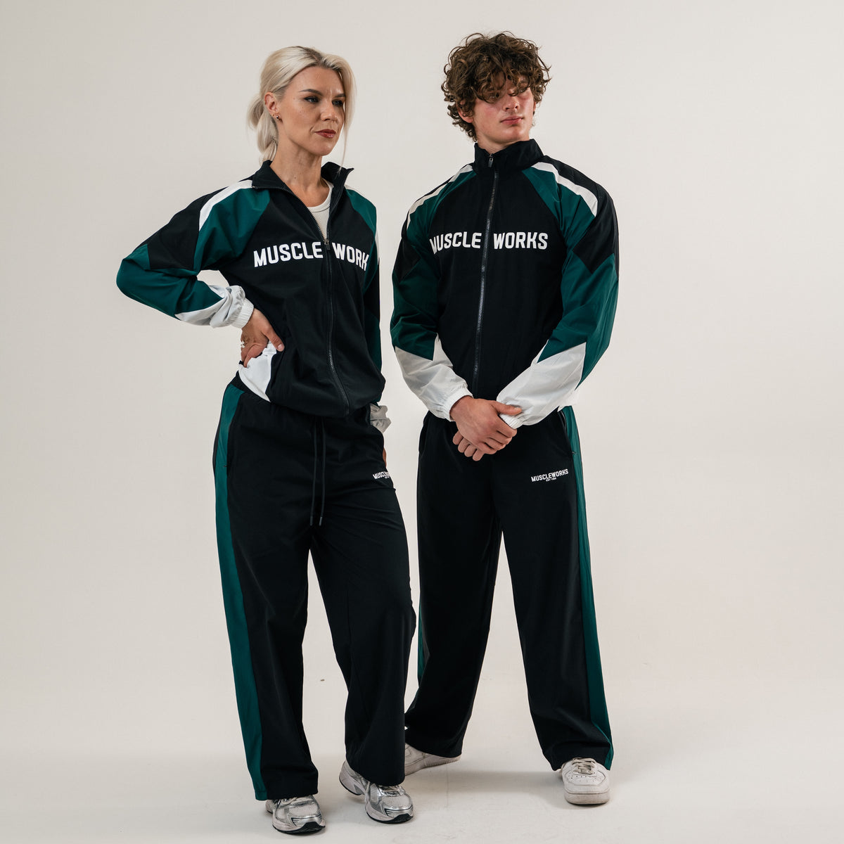 MW Unisex Retro Track Jacket — Black / Heritage Green