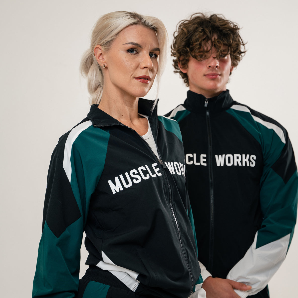MW Unisex Retro Track Jacket — Black / Heritage Green