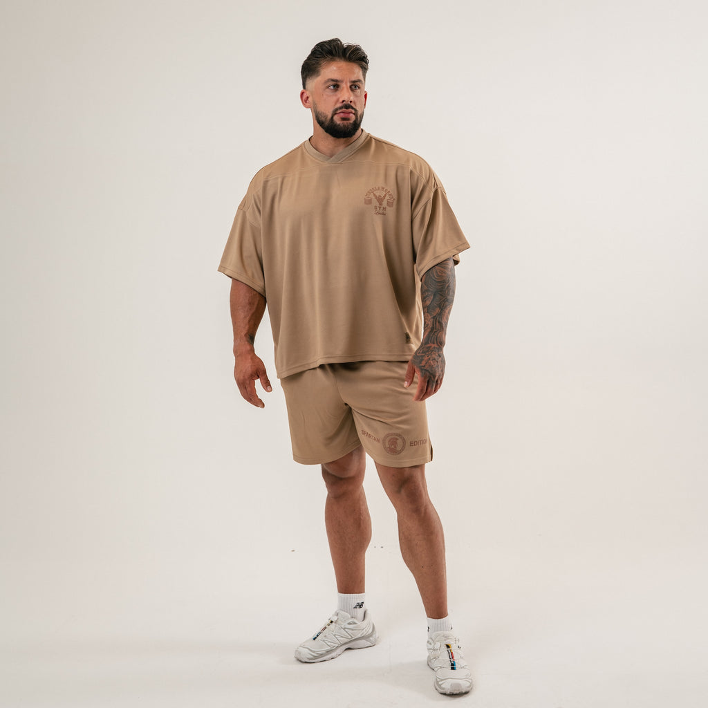 MW Spartan Edition Mesh Oversized T-Shirt – Beige