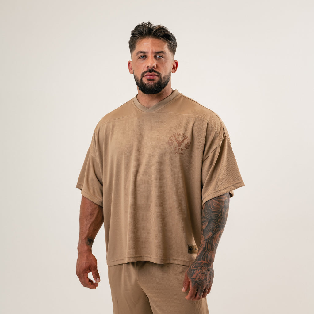 MW Spartan Edition Mesh Oversized T-Shirt – Beige
