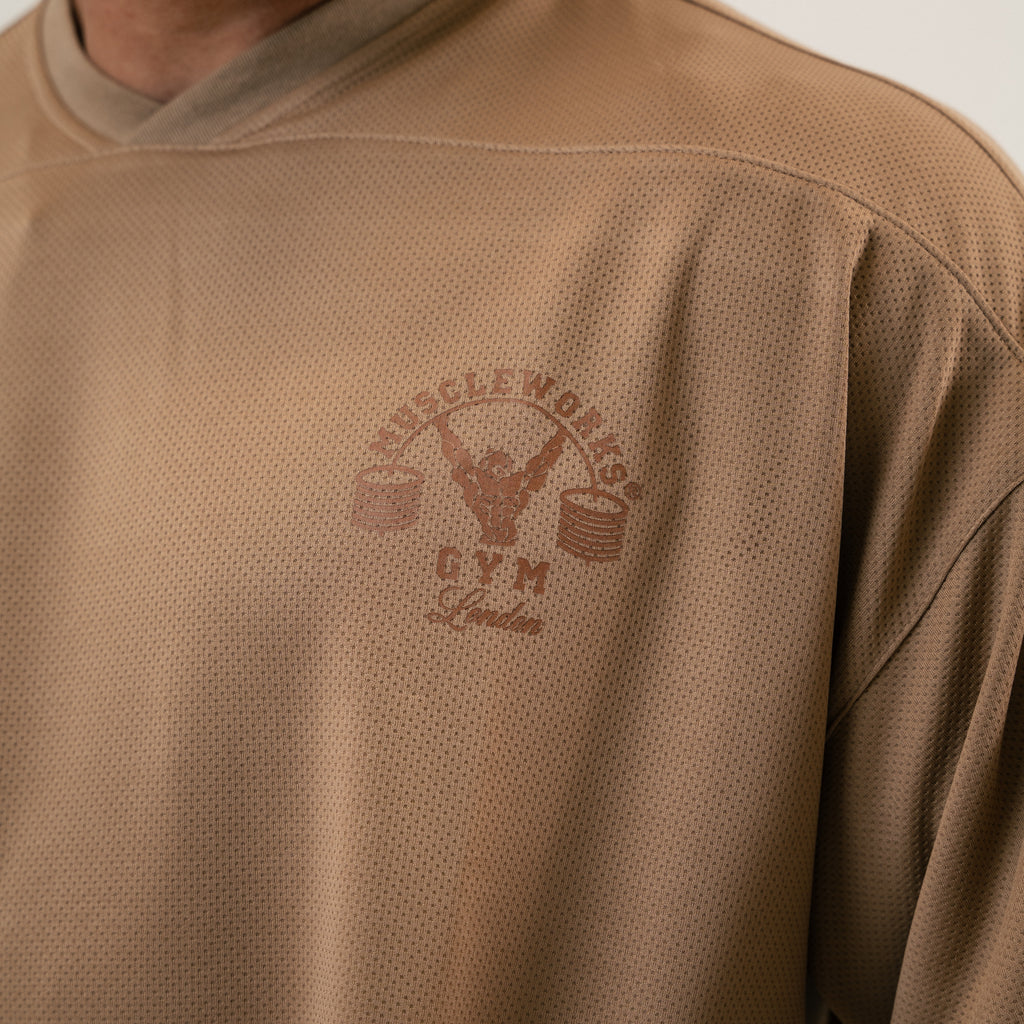 MW Spartan Edition Mesh Oversized T-Shirt – Beige