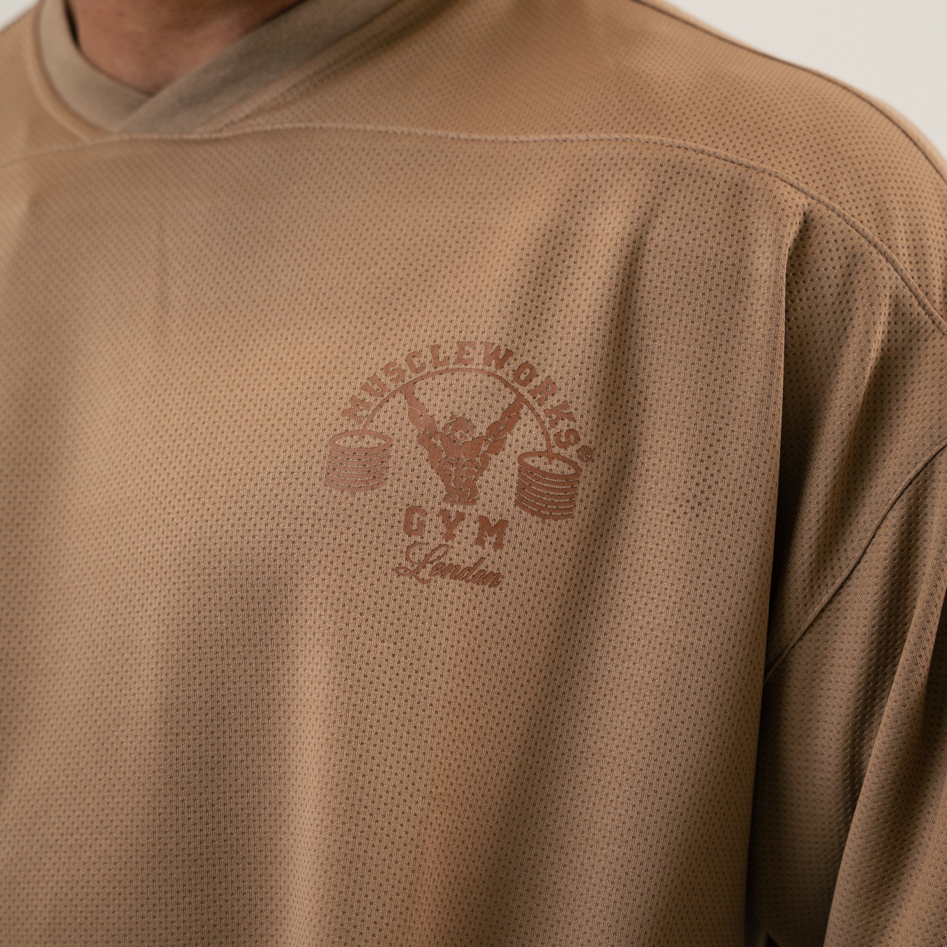MW Spartan Edition Mesh Oversized T-Shirt – Beige