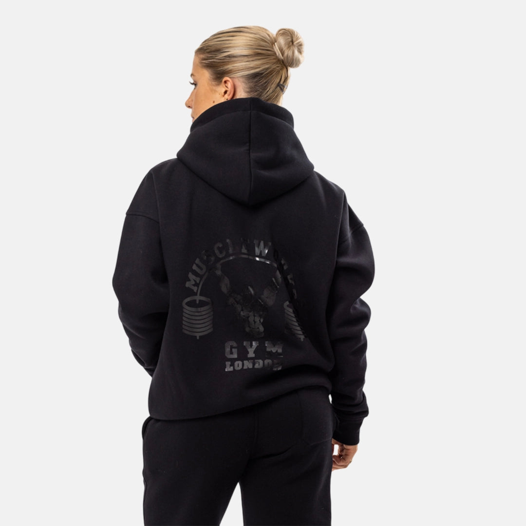MW Oversized Zip Hoodie Black