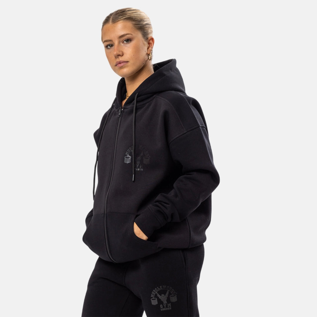 MW Oversized Zip Hoodie Black