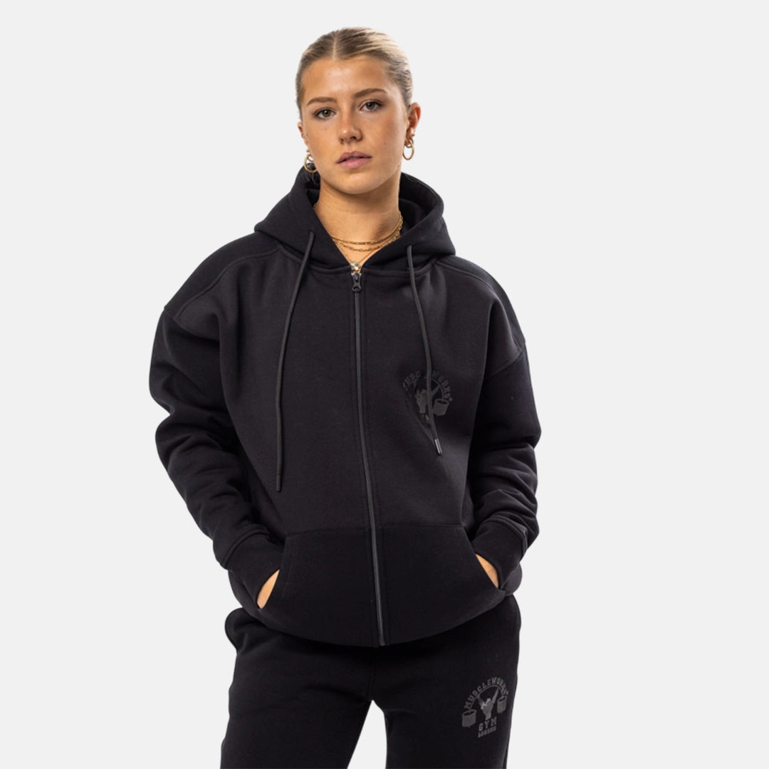 MW Oversized Zip Hoodie Black