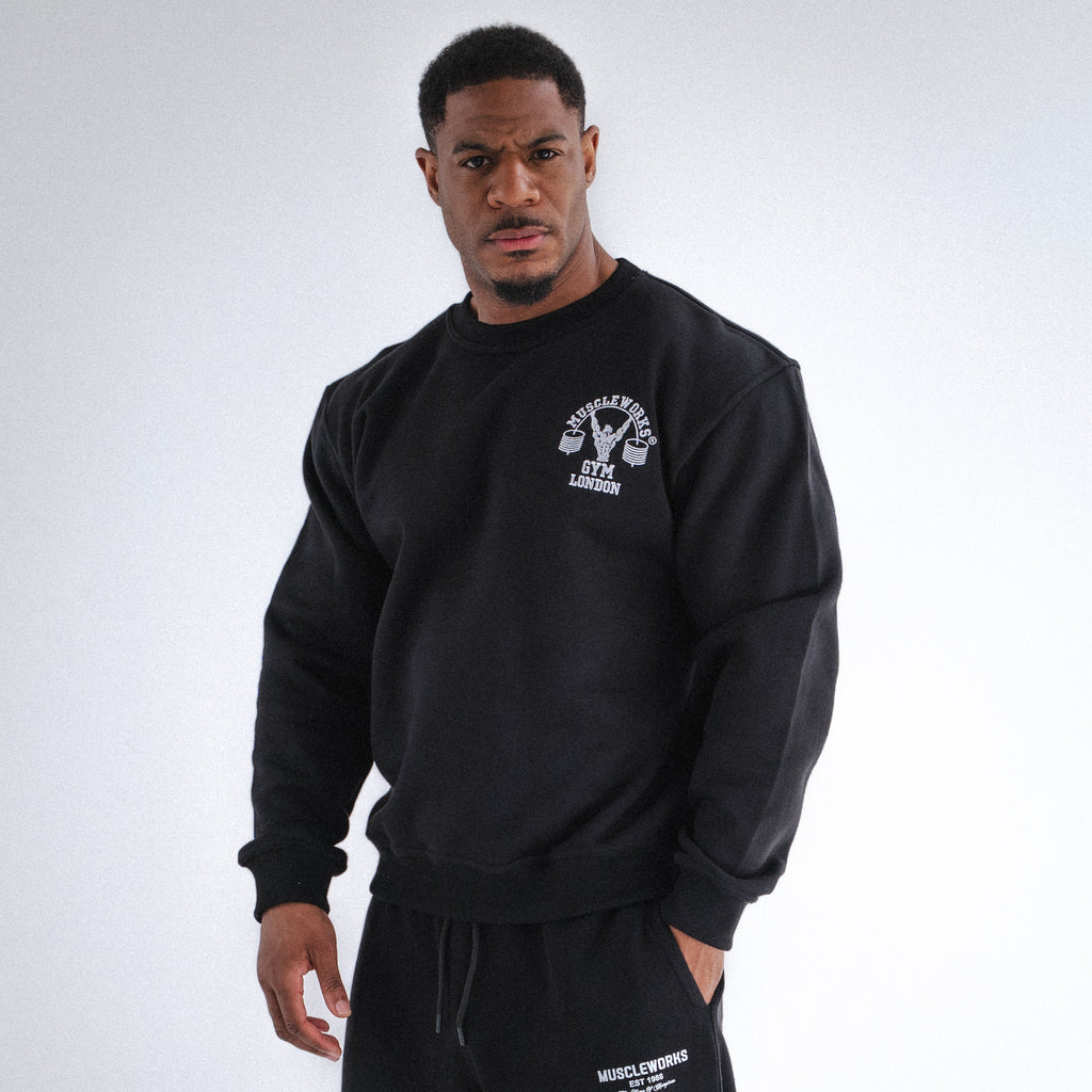 MW Crew Neck Black With White